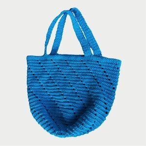 Handcrafted NOANTA Lake Blue Handmade Crochet Tote Bag